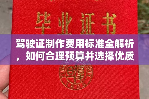 武山驾驶证制作费用标准全解析，如何合理预算并选择优质服务？