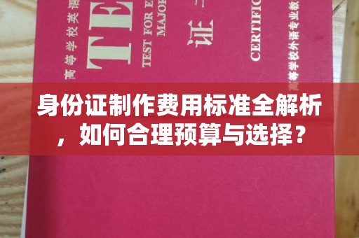 武山身份证制作费用标准全解析，如何合理预算与选择？