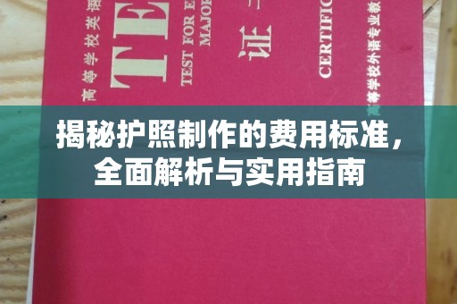 武山揭秘护照制作的费用标准，全面解析与实用指南