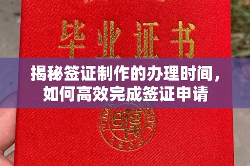 武山揭秘签证制作的办理时间，如何高效完成签证申请